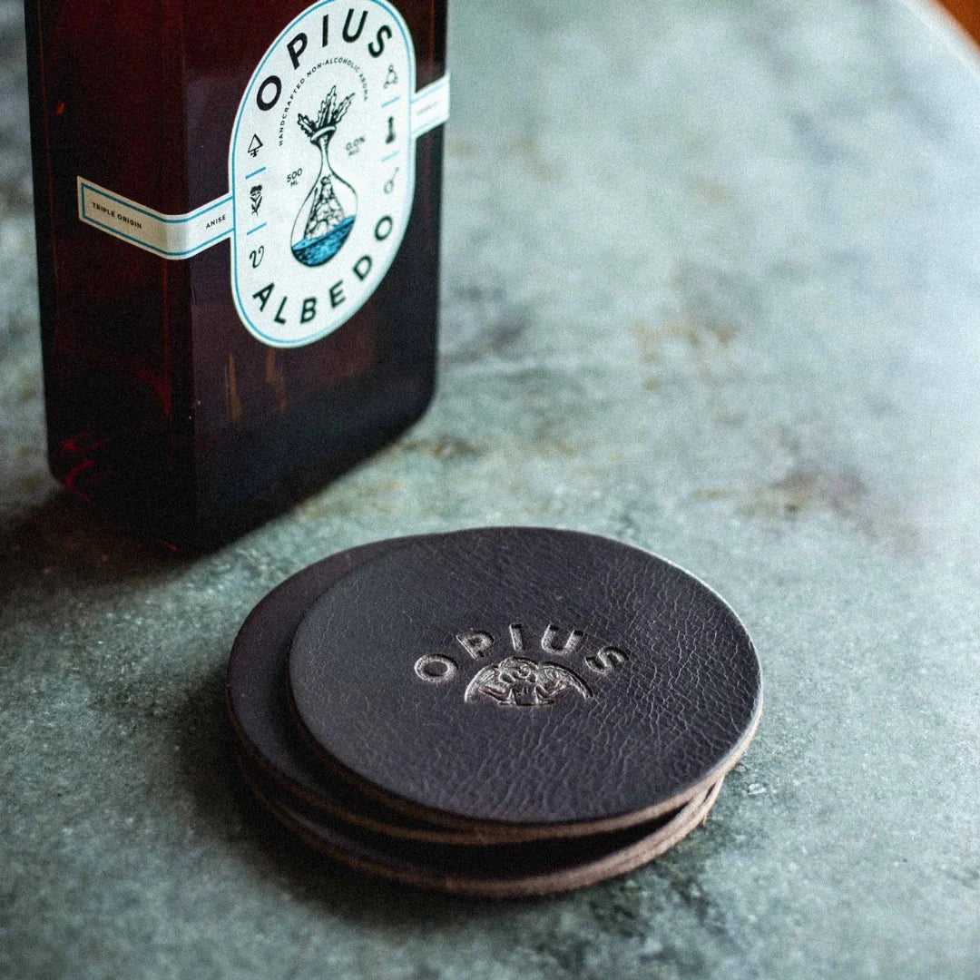OPIUS Leather Coaster Set - Opius Distillery