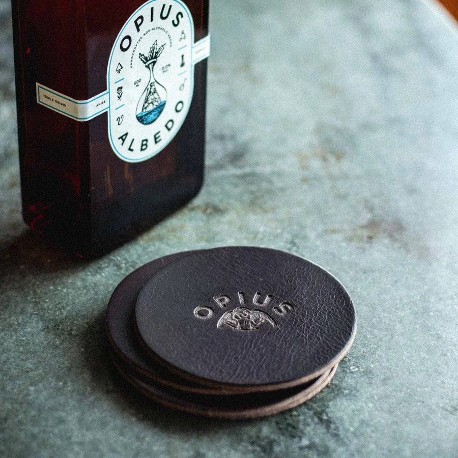 OPIUS Leather Coaster Set - Opius Distillery