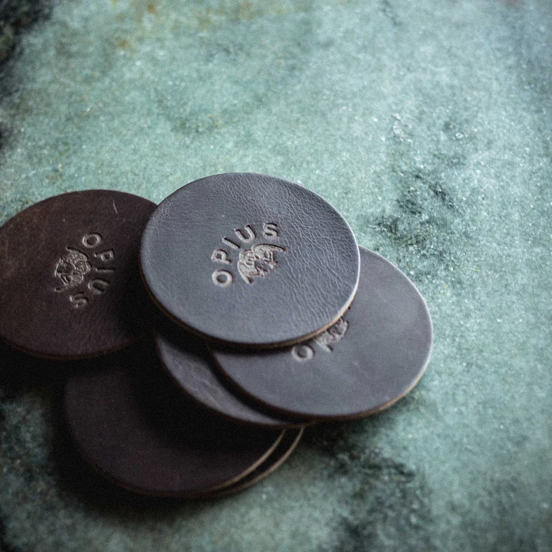 OPIUS Leather Coaster Set - Opius Distillery